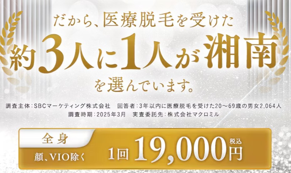 湘南美容クリニックの脱毛料金