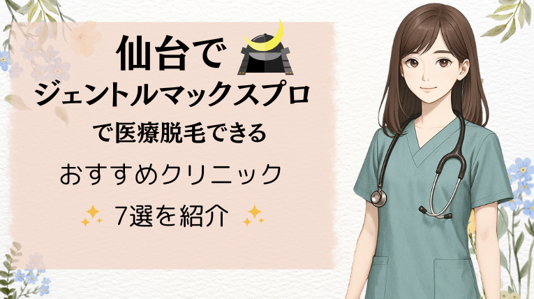 仙台でジェントルマックスプロで医療脱毛できるおすすめクリニック